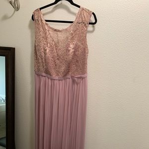 David’s Bridal Rose Gold Lace Gown